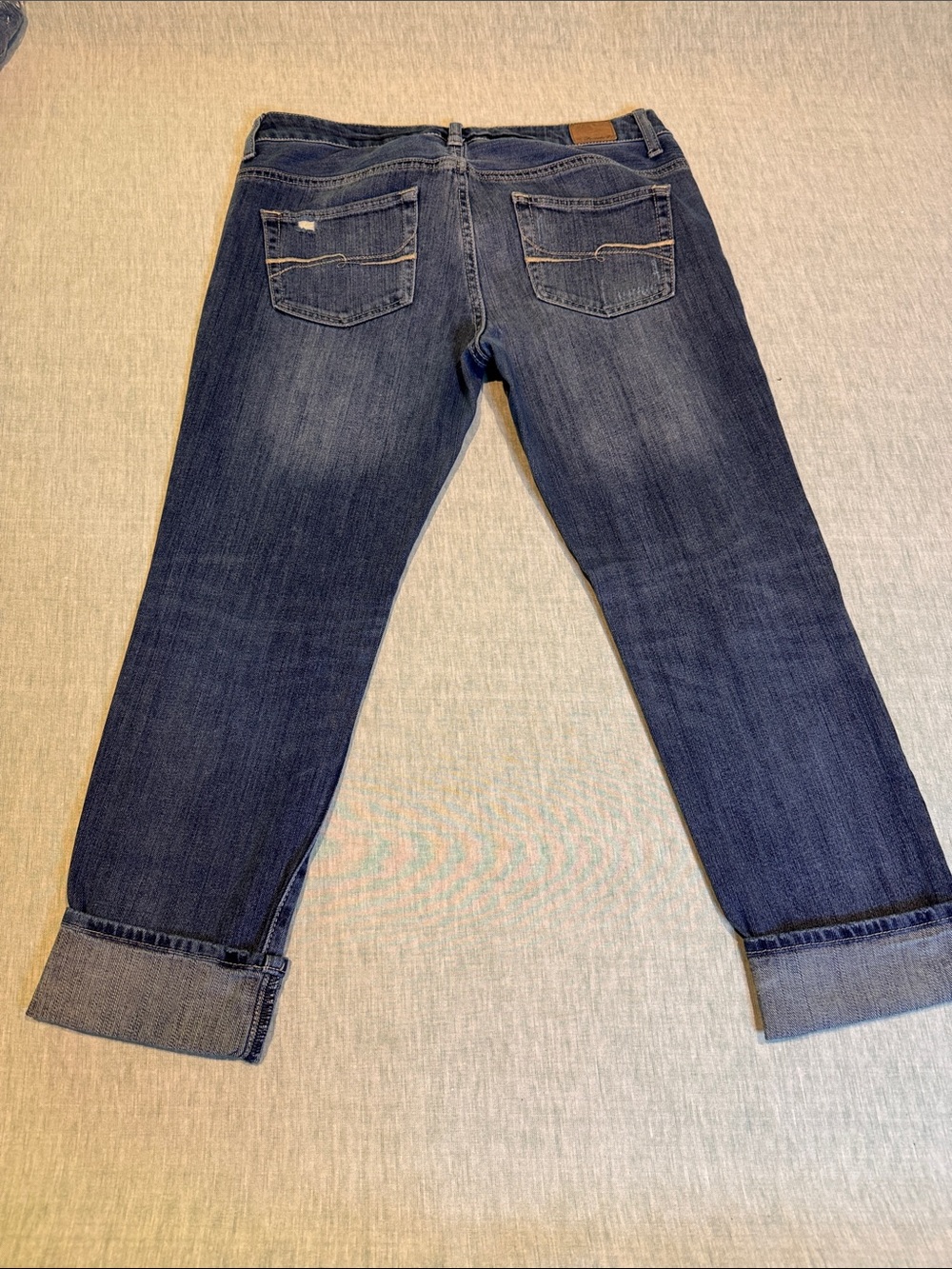 Forever 21 Dark Blue Distressed Boyfriend Jeans with Stud Accents - Picture 10 of 12